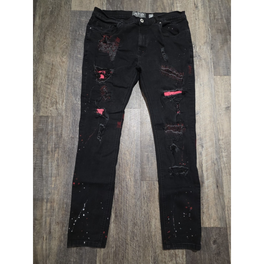 ANOTHER HYPE PIECE Distressed Jeans Men's Sz 42 x 34 Stretch Rock Punk